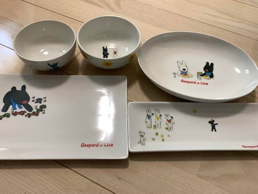 リサとガスパール　お皿他 Amazon.co.jp: リサとガスパール （お皿セット）5点セット : ホーム